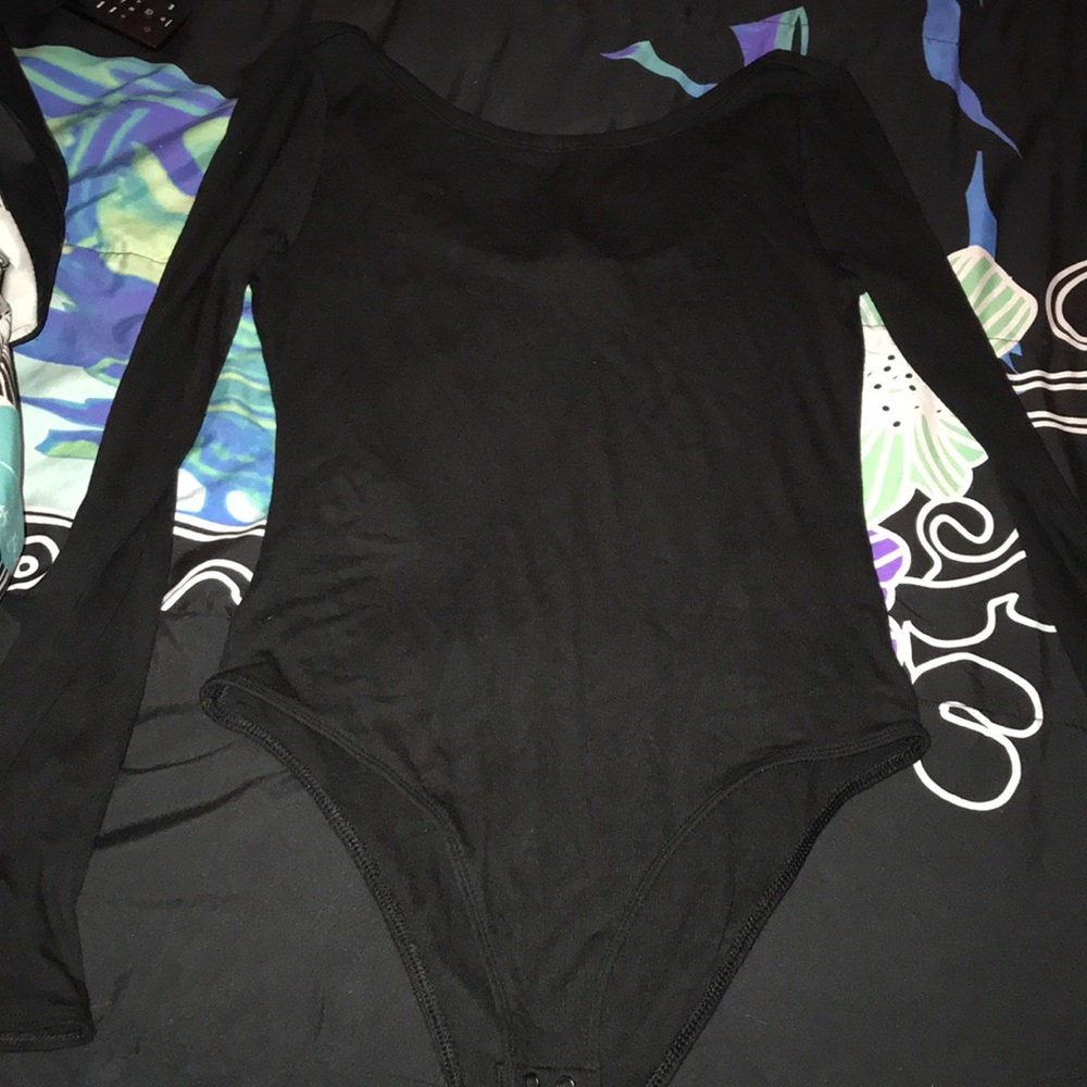 Long sleeve cotton gap body suit with snaps