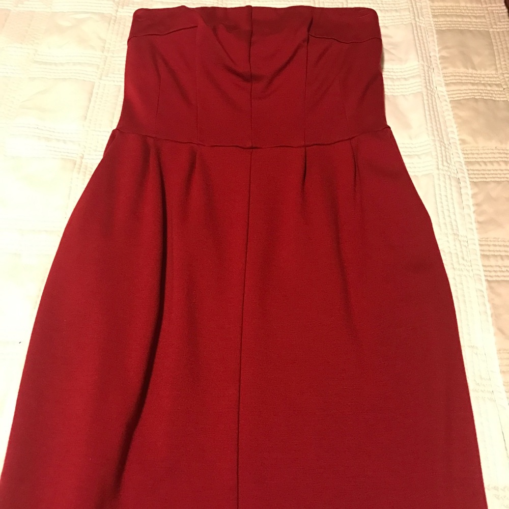 Express red strapless dress