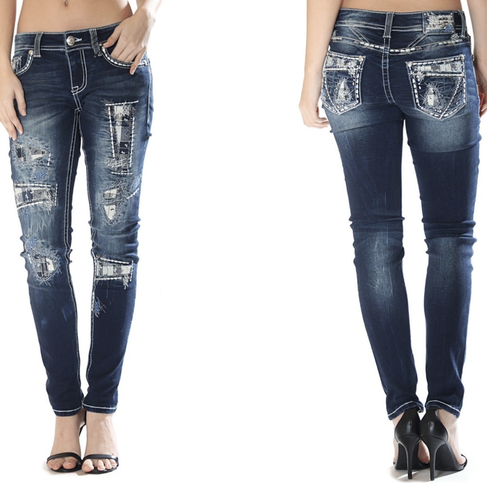 GRACE IN LA Mid Rise Easy Skinny Jeans FINAL PRICE - Picture 1 of 7