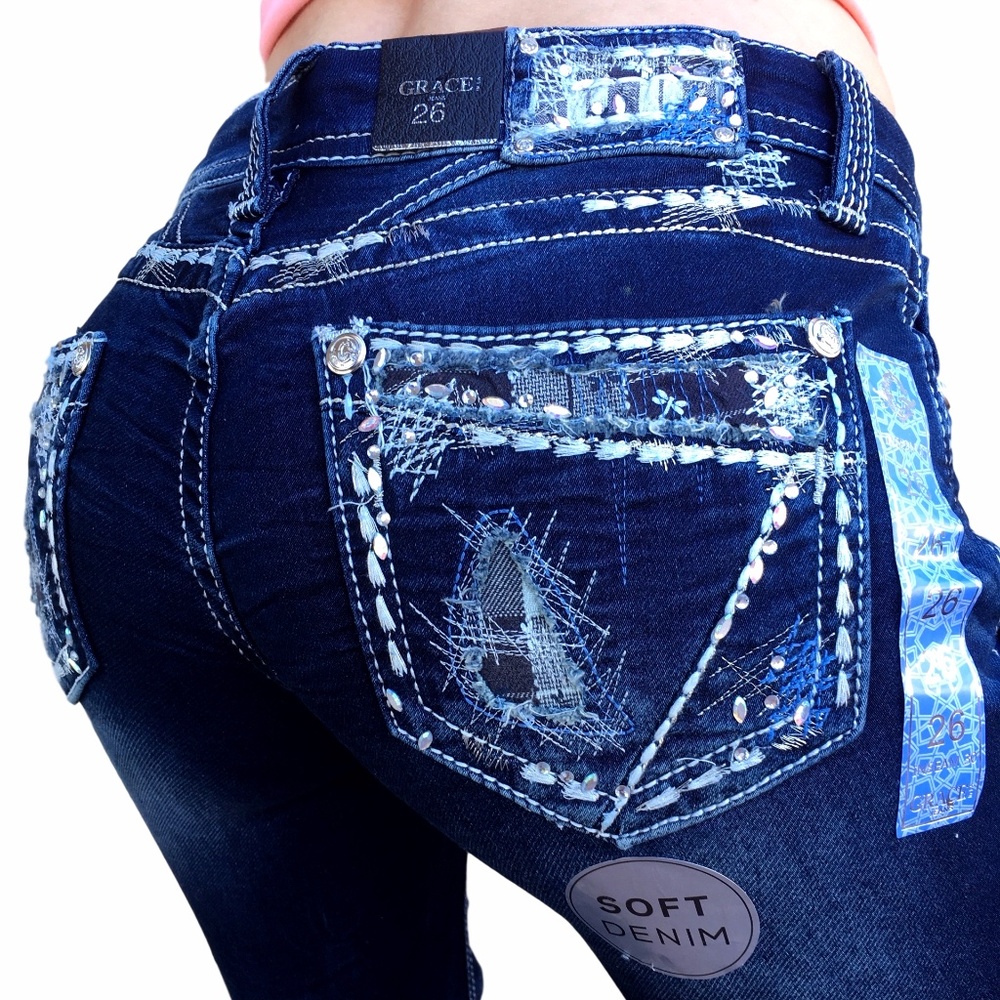 GRACE IN LA Mid Rise Easy Skinny Jeans FINAL PRICE - Picture 2 of 7