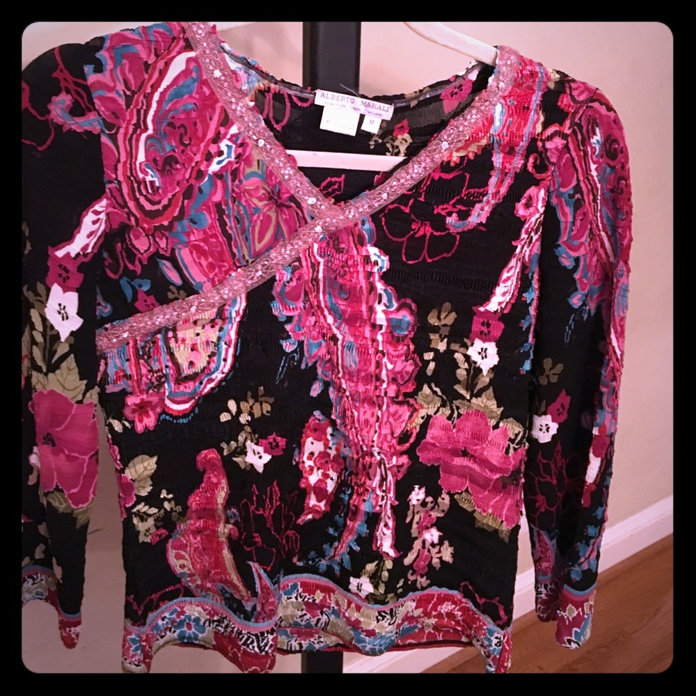 Albert Makali Blouse . Sequined and colorful!