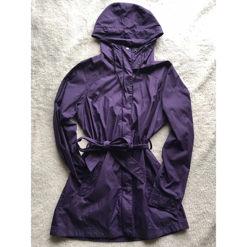 Columbia Purple Windbreaker Trench Coat