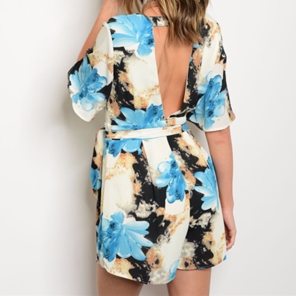 Pants Romper BLUE FLORAL ROMPER - Picture 2 of 2