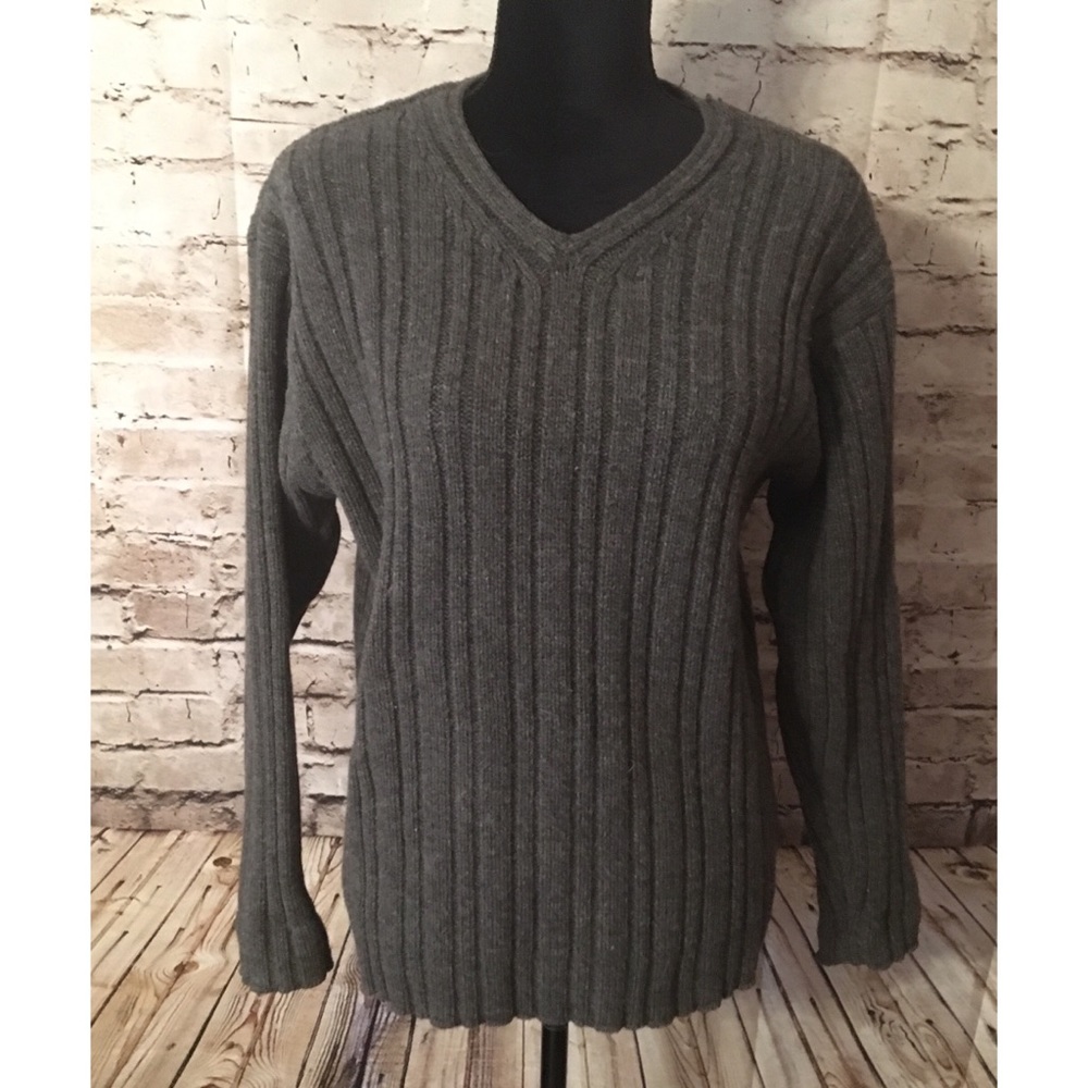 J.Crew Grey V-Neck Lambswool Sweater