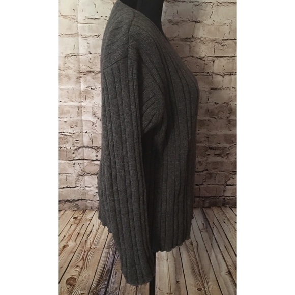 J.Crew Grey V-Neck Lambswool Sweater - Picture 2 of 3