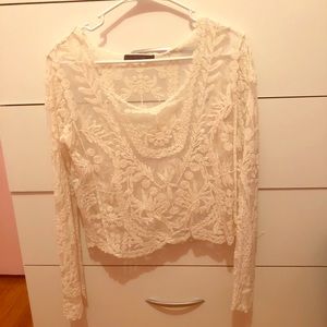 White lace shirt