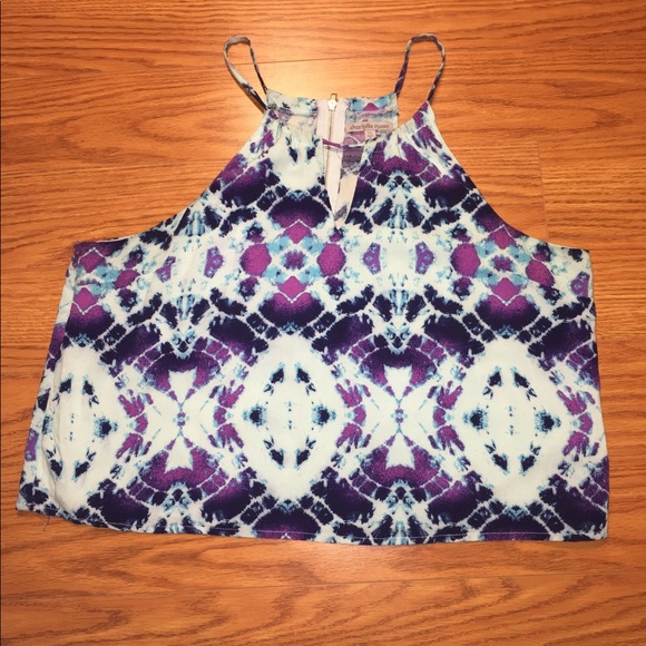 Blue & Purple Tie Dye Tank Top - Picture 2 of 4