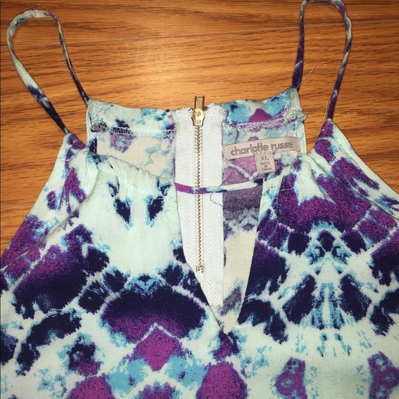 Blue & Purple Tie Dye Tank Top - Picture 3 of 4