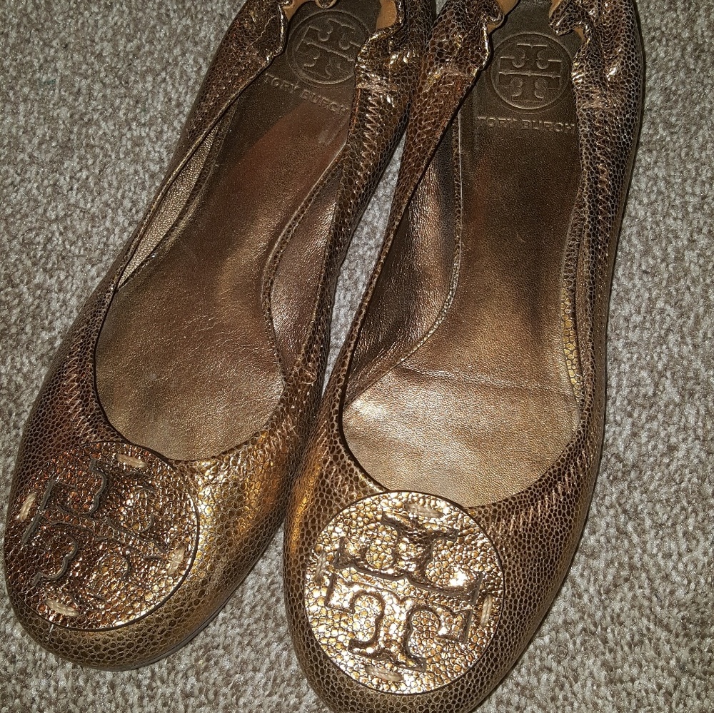 🚫SOLD🚫Tory Burch Metallic Reva Flats