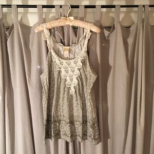 Crochet and sequin tank