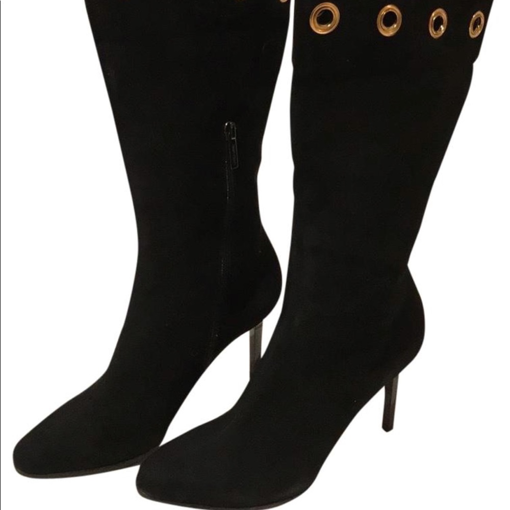 Black suede boots in perfect condition