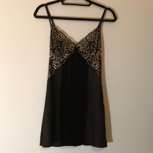 In Bloom silk and velvet lingerie dress