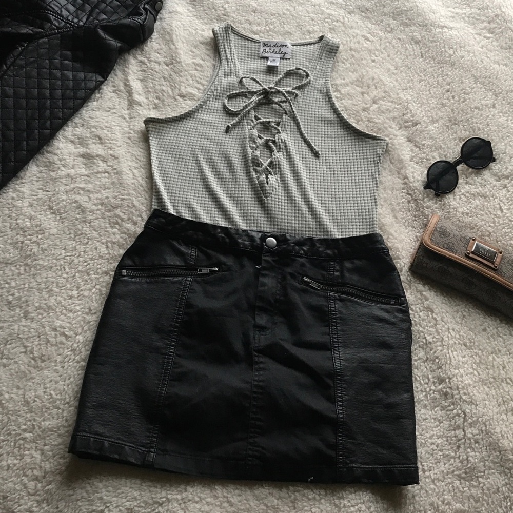 Madison & Berkeley Striped Tie-Up Bodysuit