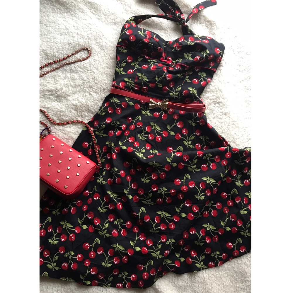 Ruby Rox Black Cherry Halter Dress