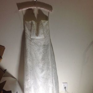 Long white dress with silver pattern Jr size S