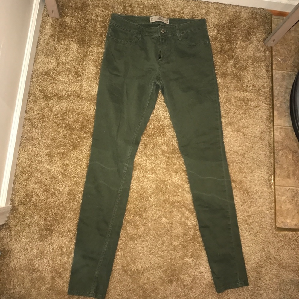 Olive skinny jeans