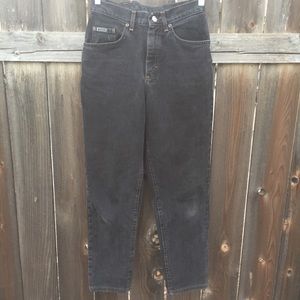VTG 90's LEE RIVETED BLK DENIM JEANS SZ 25