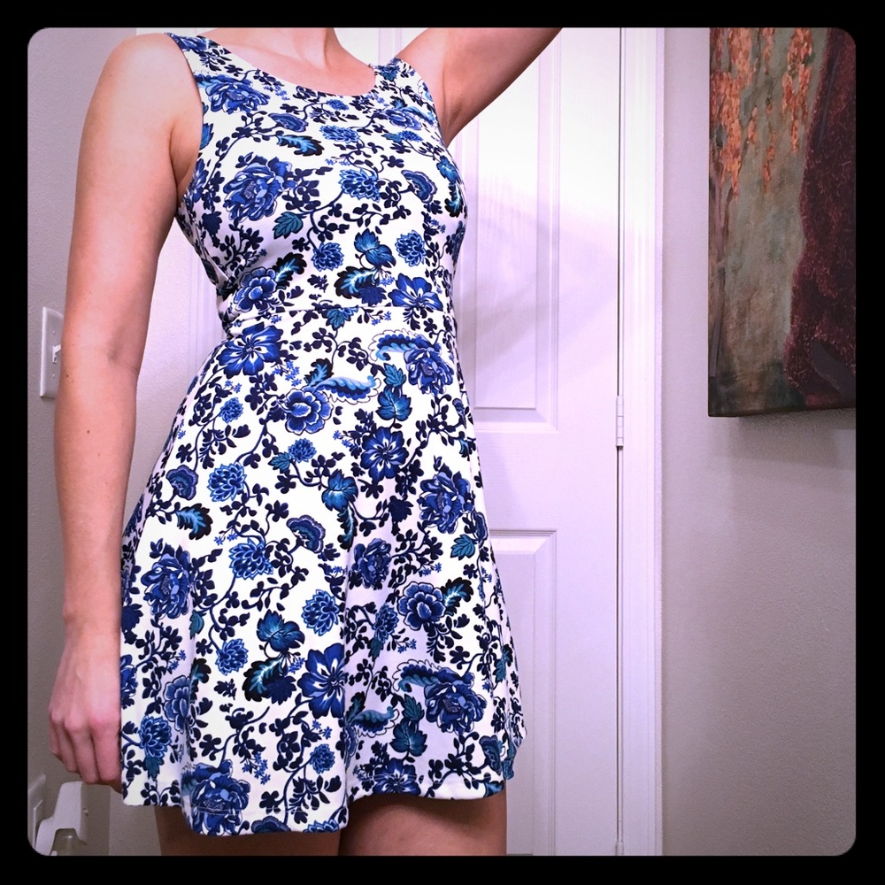 Blue flower summer dress