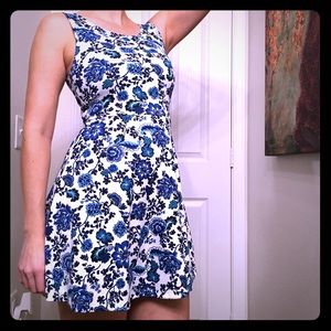 Blue flower summer dress