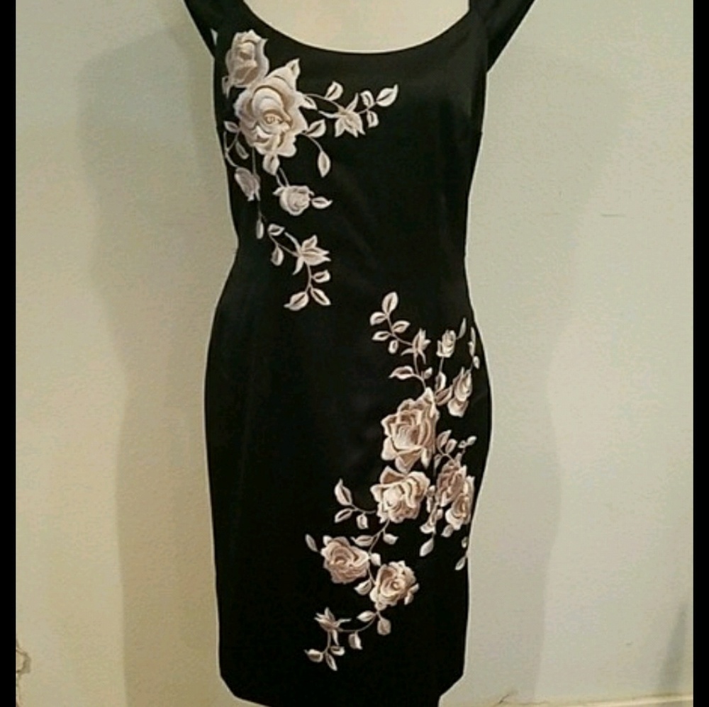 Satin embroidered dress