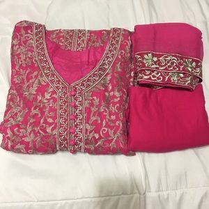 Pink indian Pakistani embroidered dress