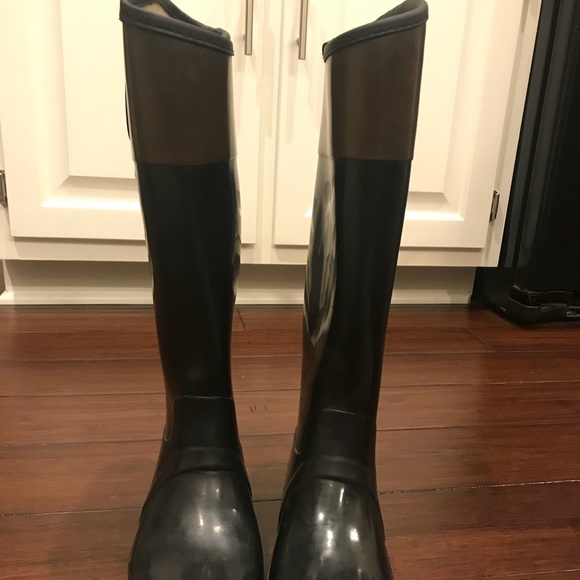 Hunter boots, light brown and black, size 8w - Picture 4 of 4