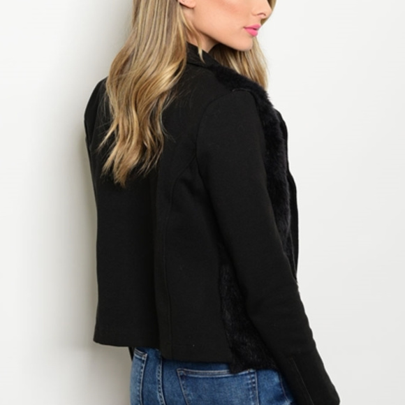 FAUX FUR DETAILED MOTO JACKET - Picture 4 of 4