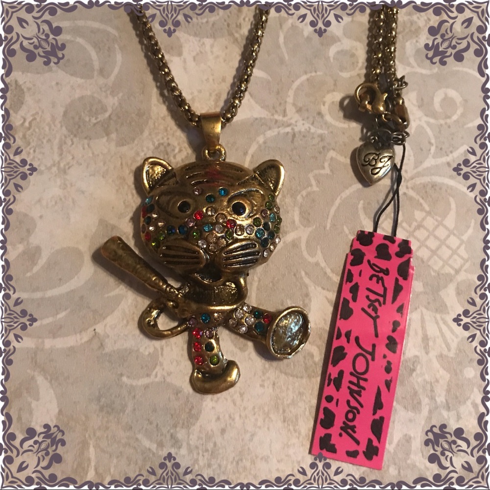 Tiger Betsey Johnson Necklace Cat Christmas gift