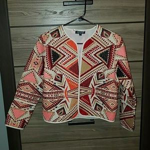 Geo Embroidered Jacquard Jacket by Topshop