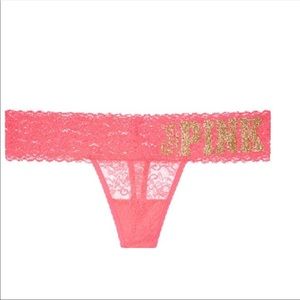 New Victoria’s Secret PINK Lace Thong Panties - Small
