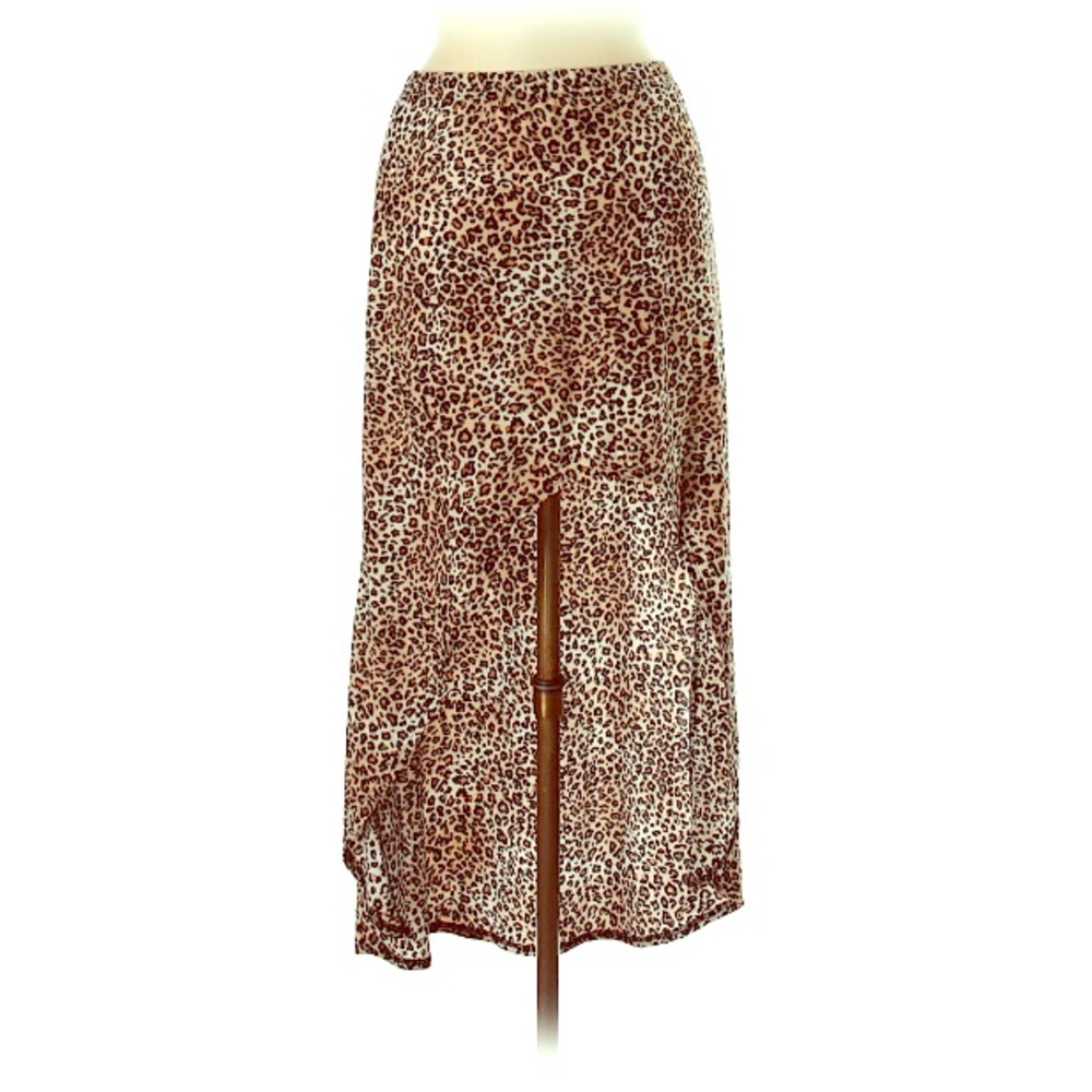 Body Central Leopard High-Low Maxi Skirt ~ M
