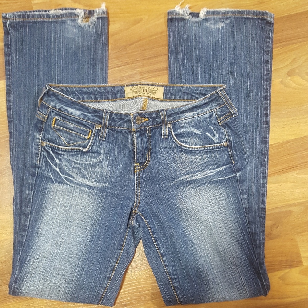 Hint Flare Leg Jeans w/embroidery on back pockets