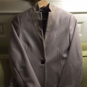 All Saints wool coat with suede collar and lapels