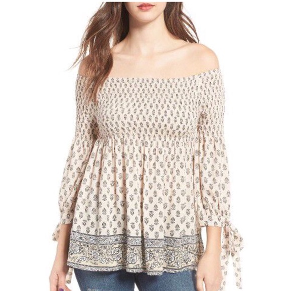 Socialite Tops - Socialite smocked off the shoulder top Nordstrom