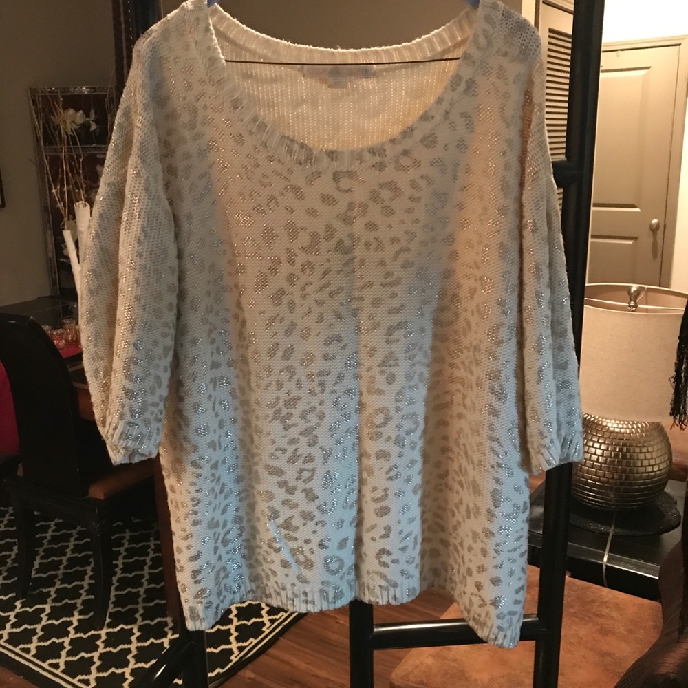 Beautiful cream and gold embossed sweater