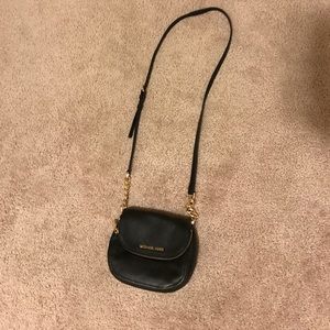 Michael Kors Black Leather Cross Body Purse