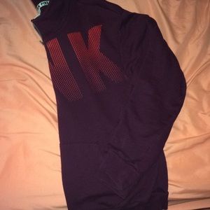 Pink half zip pull over