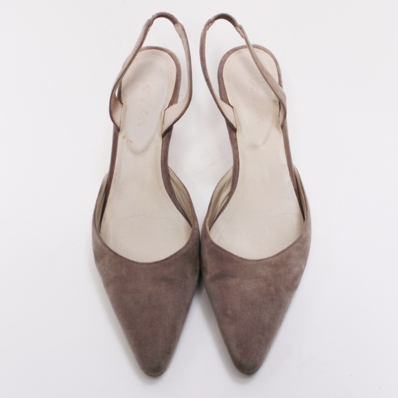 grey suede slingback shoes