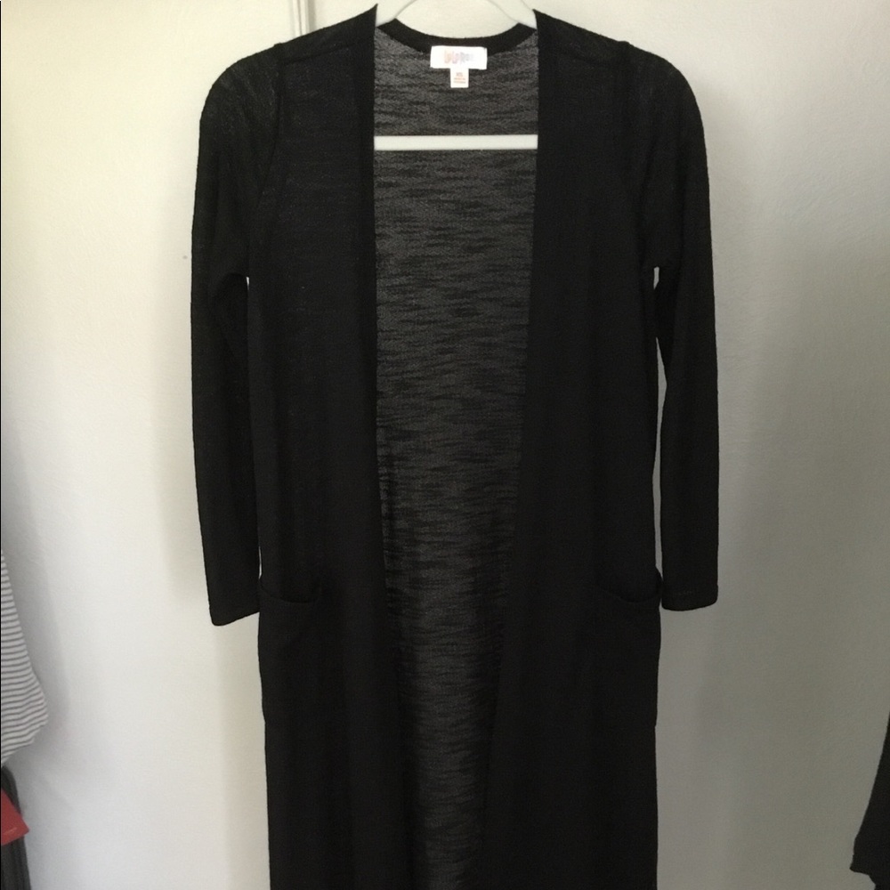 EUC Lularoe Black Sarah Duster Cardigan
