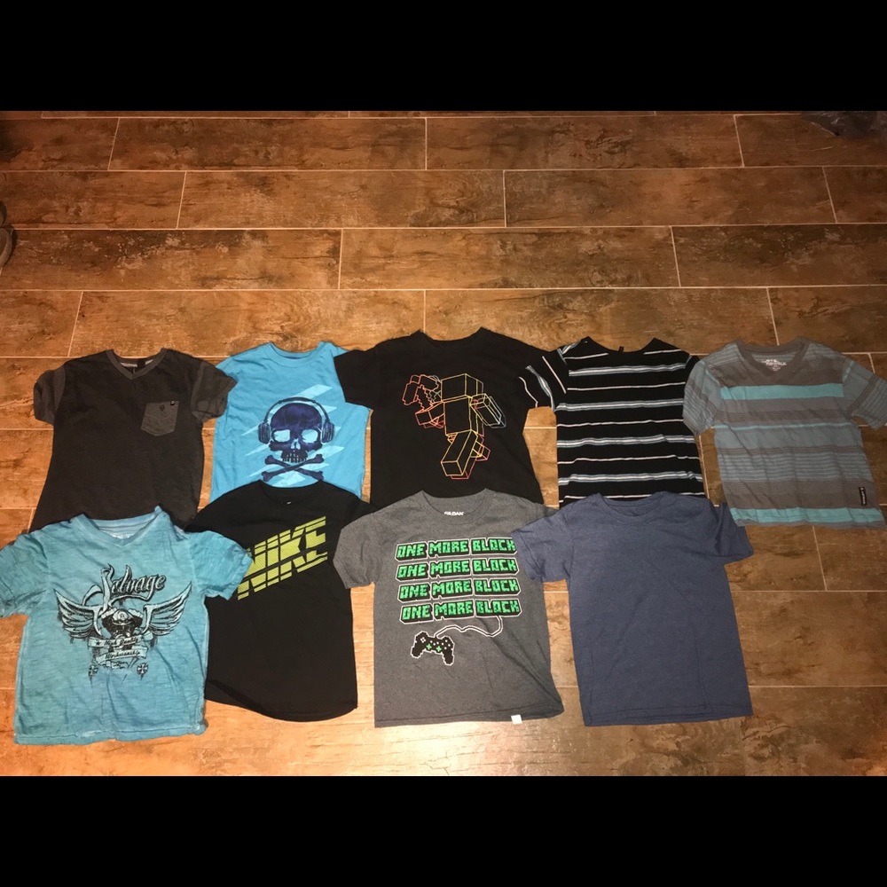 Boys size 8 shirt lot. 9 shirts
