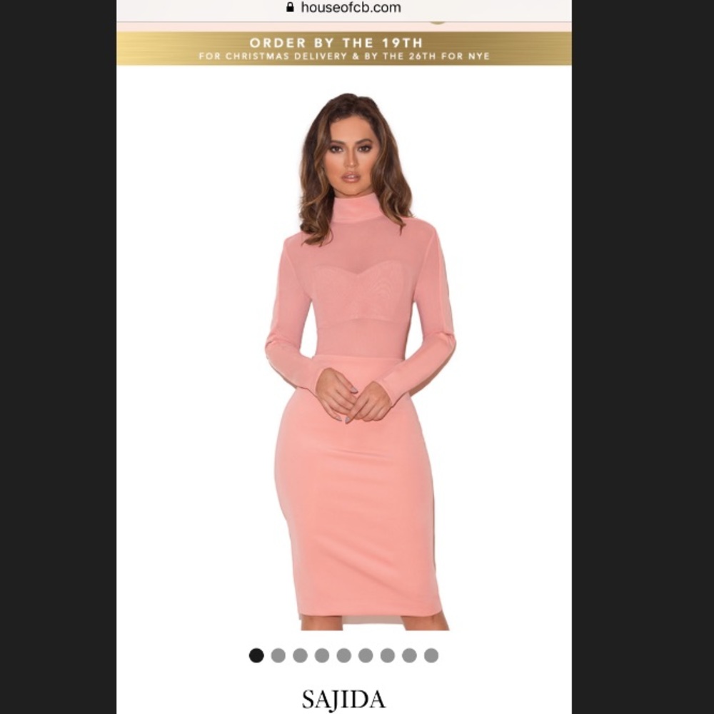 House of CB Pink Mesh Dress