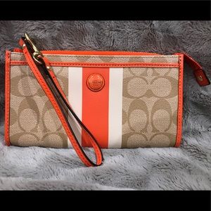 Coach Signature Zip Wristlet Wallet