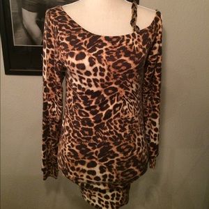 SKY Off Shoulder Beaded Sweater Mini Dress/Top