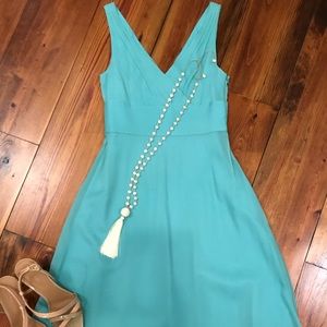 J. Crew turquoise silk dress