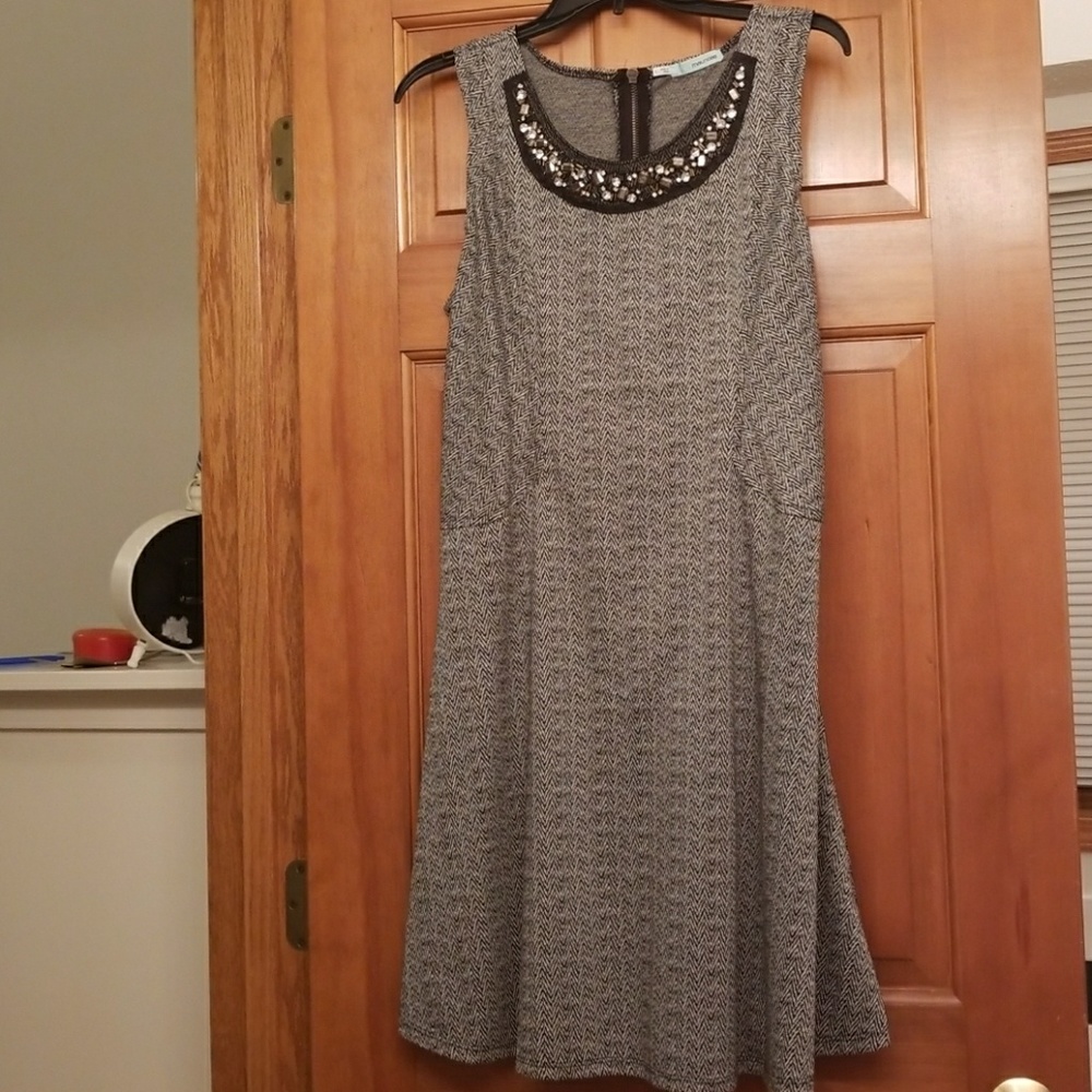 Maurices Herringbone dress with neck embellishment