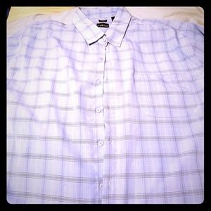 Plaid short sleeve men's button down