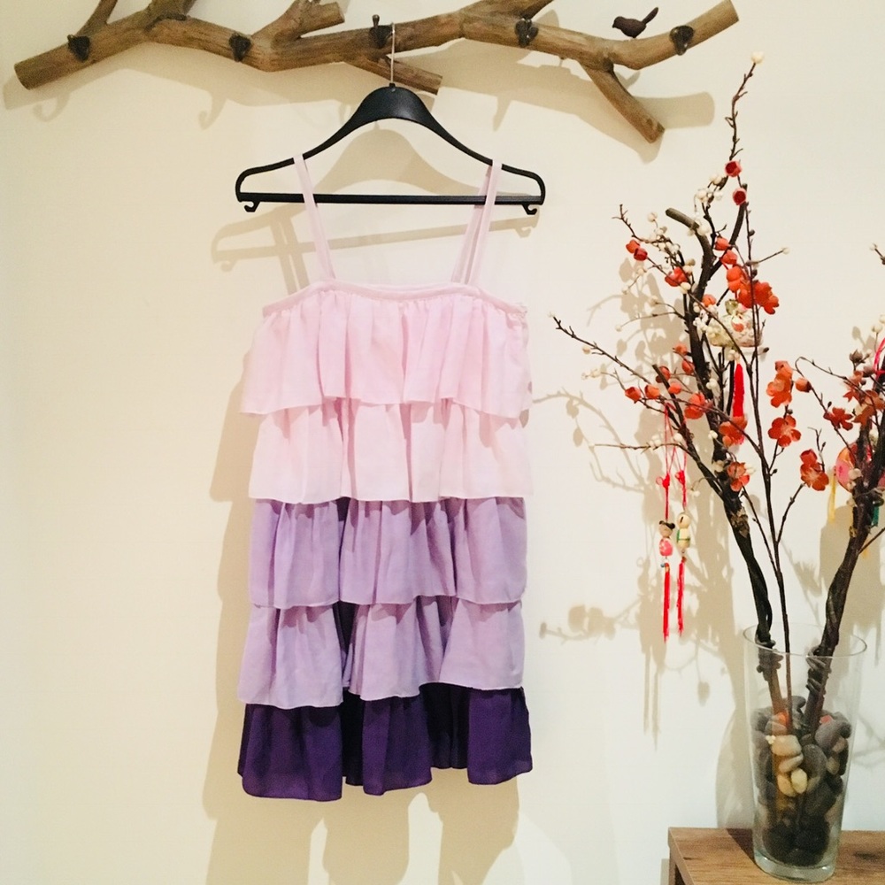 Erin Fetherston Tiered Purple Dress