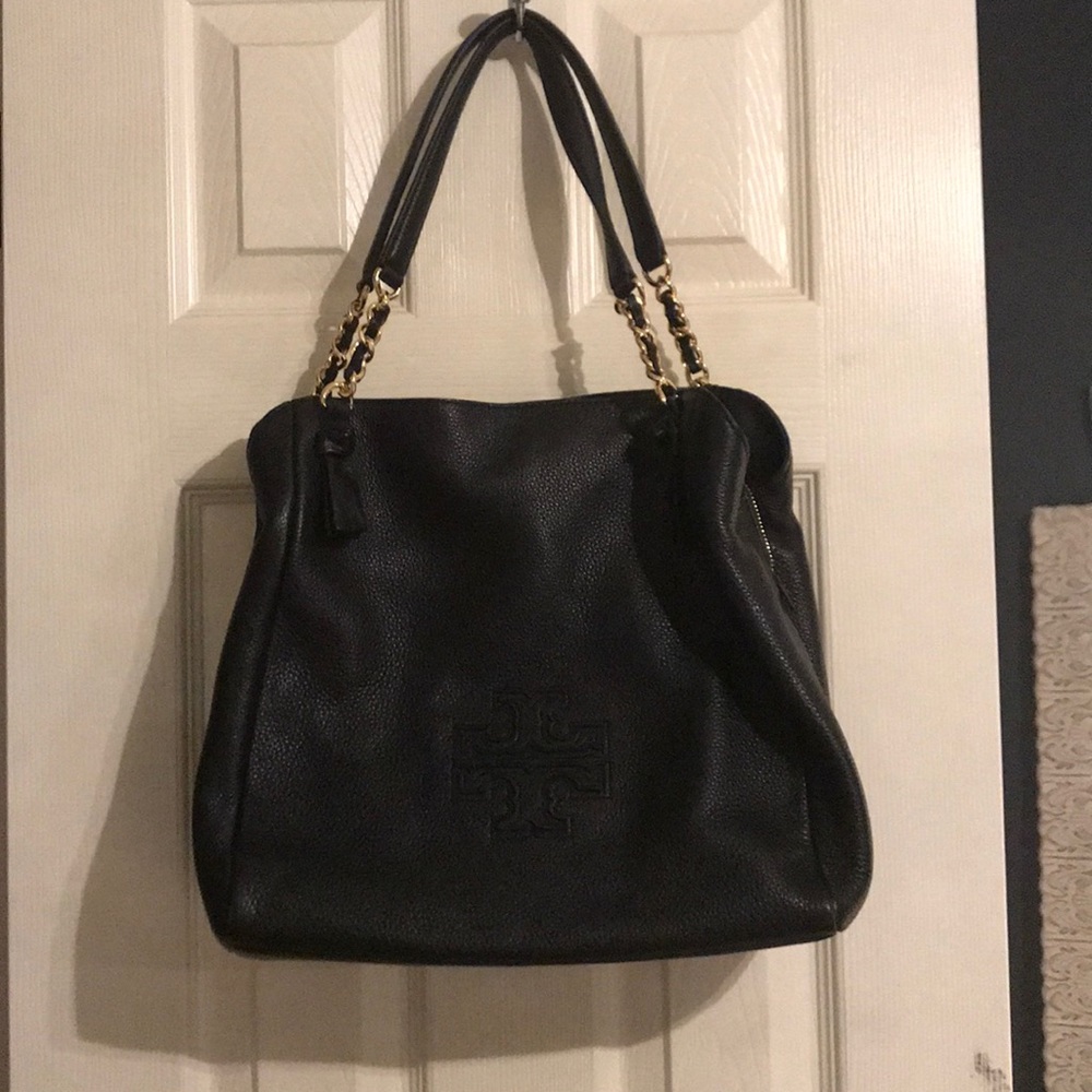 Large black Tory Burch Harper Tote