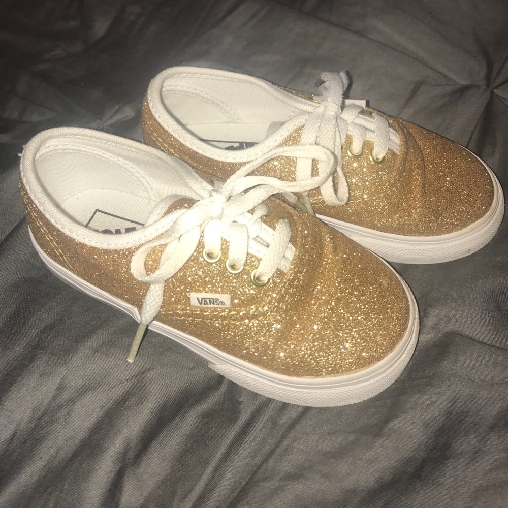 Vans gold toddler shoes