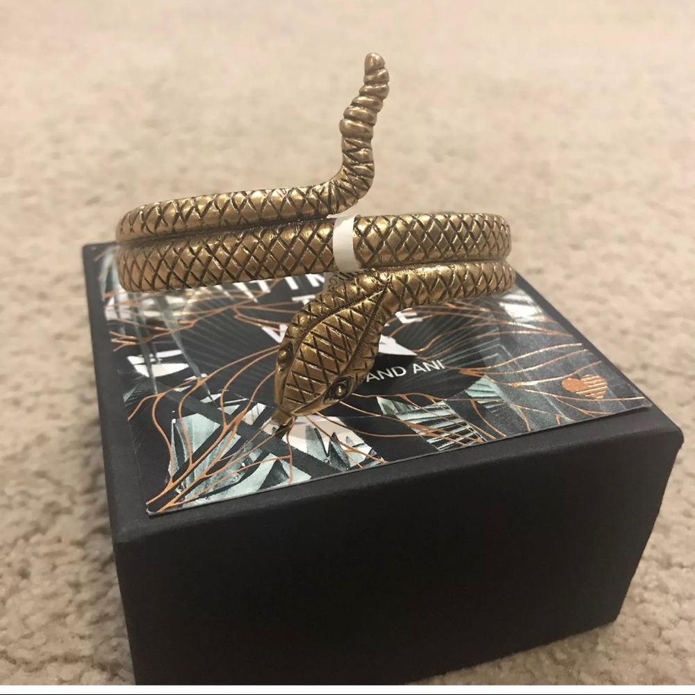 RARE Alex and Ani Serpent Snake Cuff Bracelet